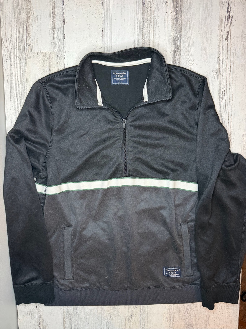 Abercrombie & Fitch Men’s L Retro Half Zip Colorblock Pullover